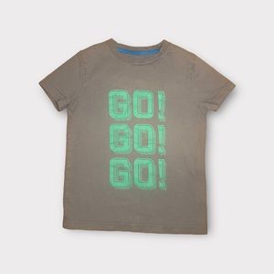 Mini Boden Go! Go! Go! Text Gray Shirt